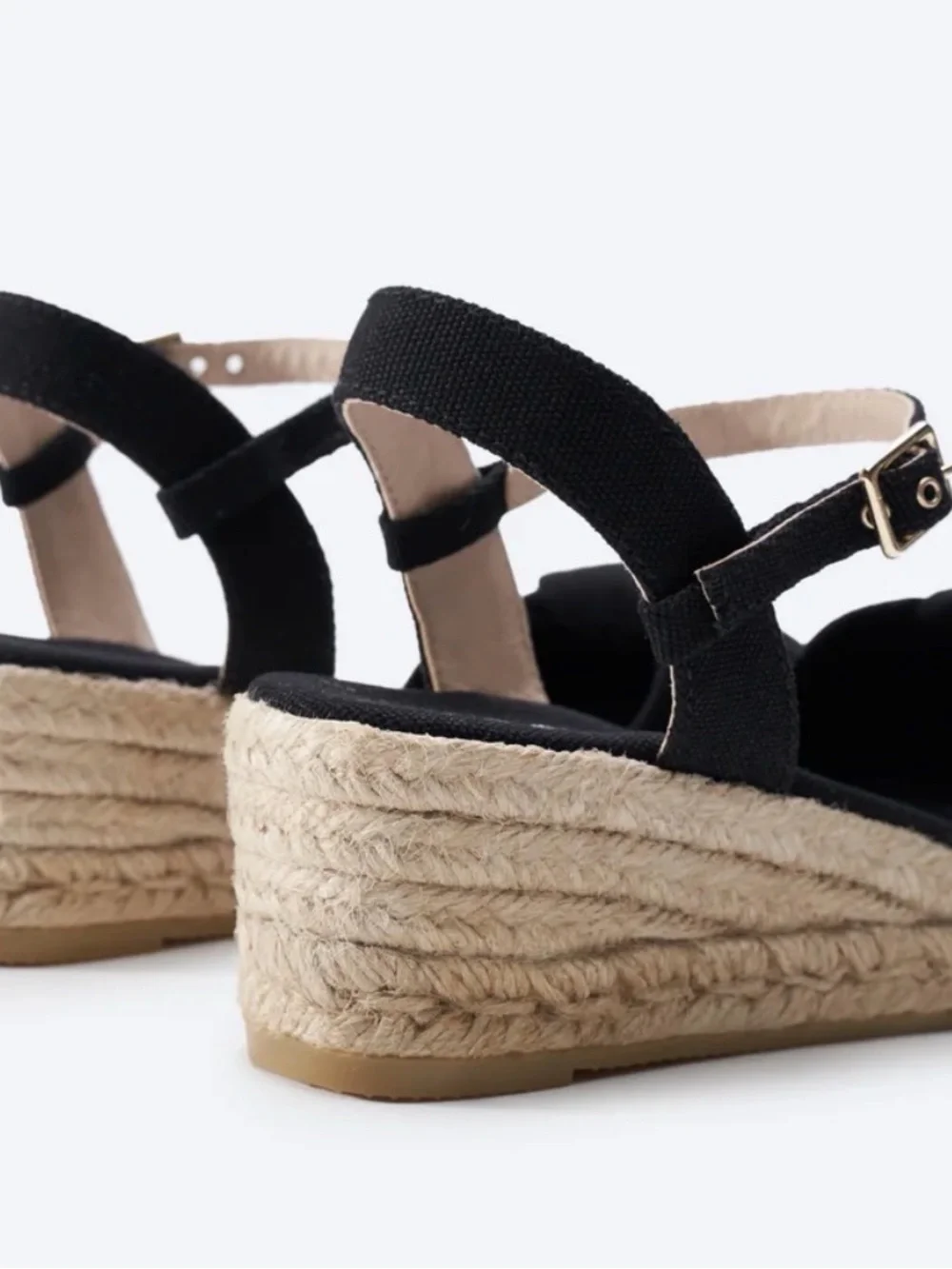 Viscata Black Knotted Espadrille Wedge Sandals Sz 40